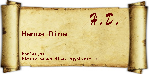 Hanus Dina névjegykártya
